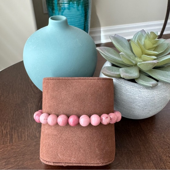 Genuine A Grade 8mm Bead Rhodonite Bracelet Gemstone - Picture 2 of 5